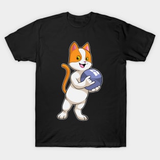 Cat at Bowling with Bowling ball T-Shirt